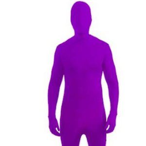 NOVELTIES Im Invisible Costume Stretch Body Suit, Neon Purple, Child Large 12/14